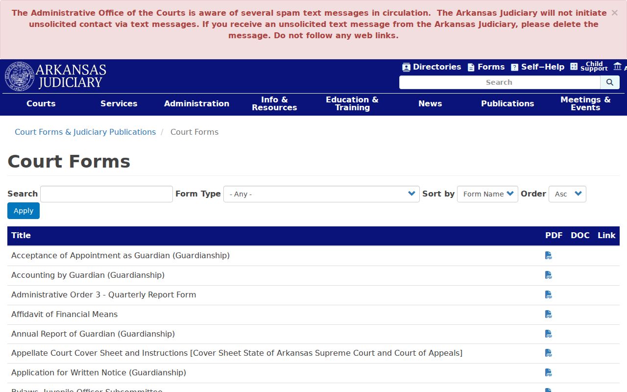Logan County bench warrant official Arkansas form index